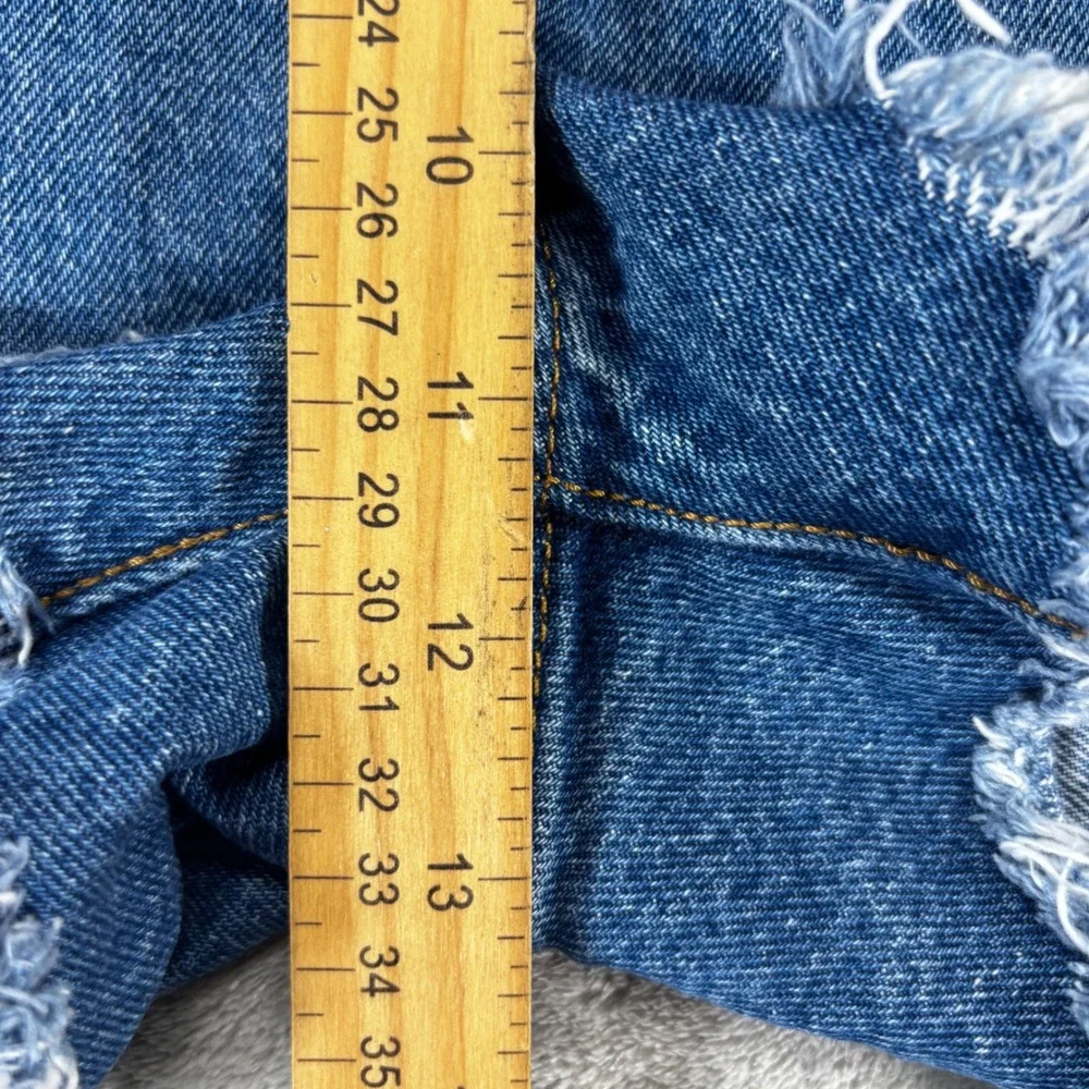 Levis 501 Big E Cut Off Shorts Womens 31 Blue Premium Excellent Distressed Denim